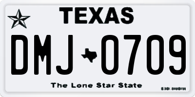 TX license plate DMJ0709