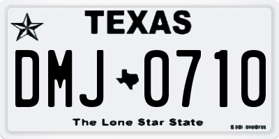 TX license plate DMJ0710
