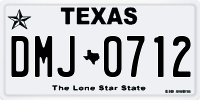 TX license plate DMJ0712