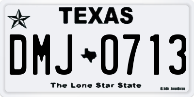 TX license plate DMJ0713