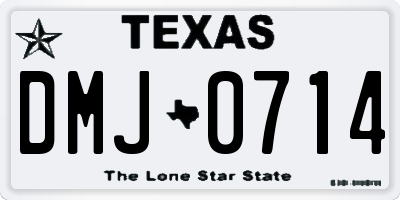 TX license plate DMJ0714