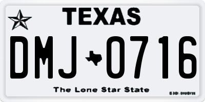 TX license plate DMJ0716