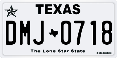 TX license plate DMJ0718