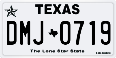 TX license plate DMJ0719