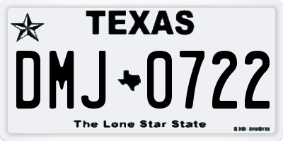 TX license plate DMJ0722