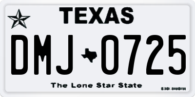 TX license plate DMJ0725