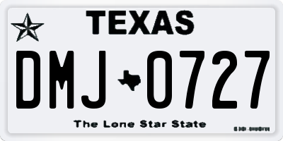 TX license plate DMJ0727