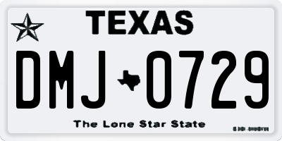 TX license plate DMJ0729