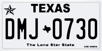 TX license plate DMJ0730