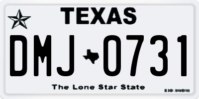 TX license plate DMJ0731