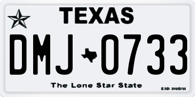 TX license plate DMJ0733