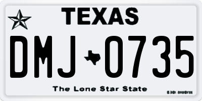 TX license plate DMJ0735
