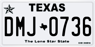 TX license plate DMJ0736