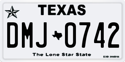 TX license plate DMJ0742