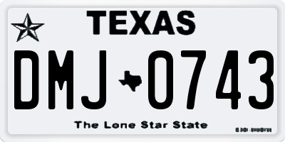 TX license plate DMJ0743