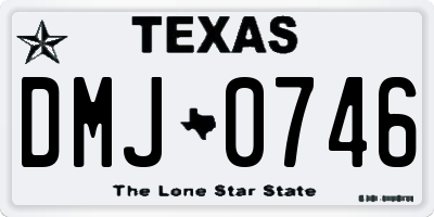TX license plate DMJ0746