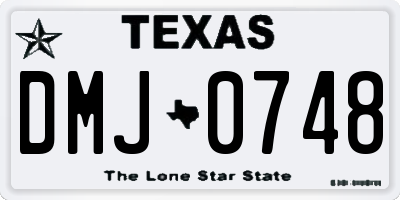 TX license plate DMJ0748