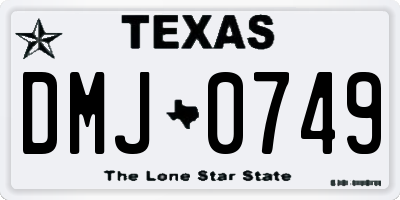 TX license plate DMJ0749