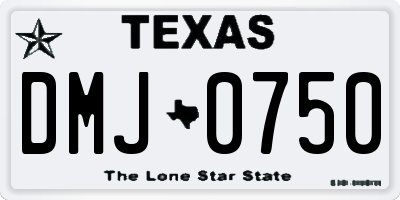 TX license plate DMJ0750