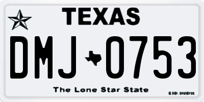 TX license plate DMJ0753