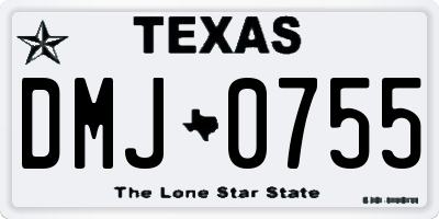TX license plate DMJ0755
