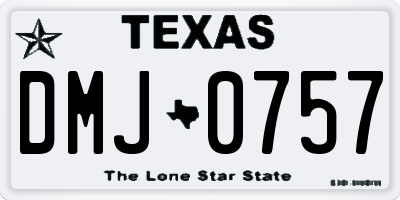 TX license plate DMJ0757