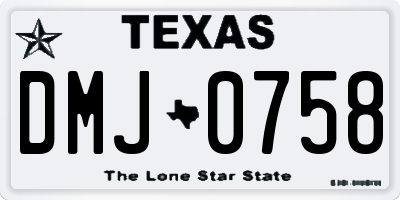 TX license plate DMJ0758