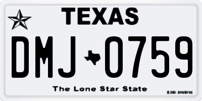 TX license plate DMJ0759