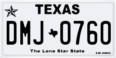 TX license plate DMJ0760