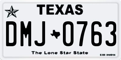 TX license plate DMJ0763