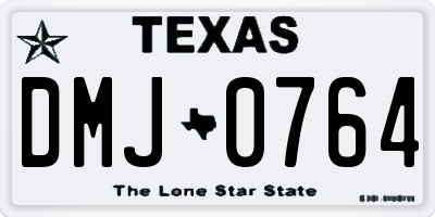 TX license plate DMJ0764
