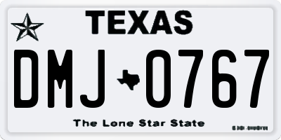TX license plate DMJ0767