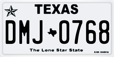 TX license plate DMJ0768