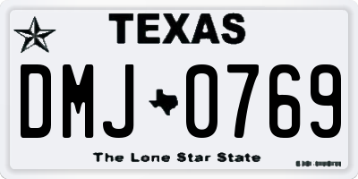 TX license plate DMJ0769