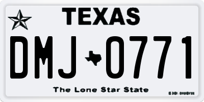 TX license plate DMJ0771