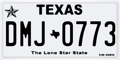 TX license plate DMJ0773