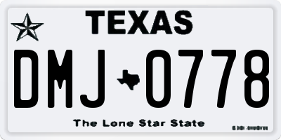 TX license plate DMJ0778