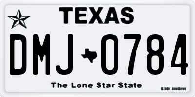 TX license plate DMJ0784