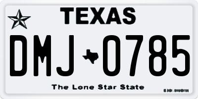 TX license plate DMJ0785