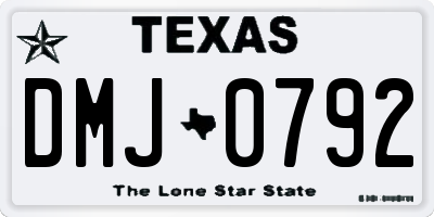 TX license plate DMJ0792
