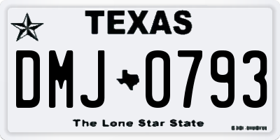 TX license plate DMJ0793