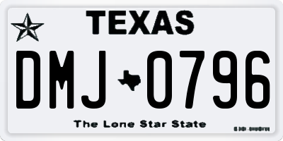 TX license plate DMJ0796