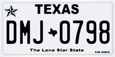 TX license plate DMJ0798