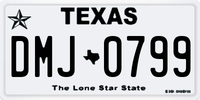 TX license plate DMJ0799