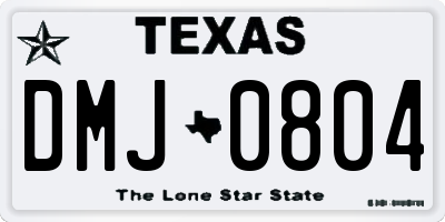 TX license plate DMJ0804