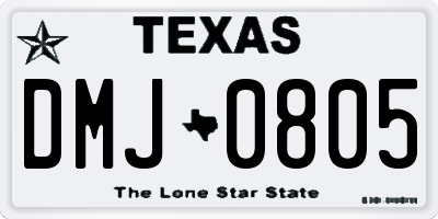 TX license plate DMJ0805