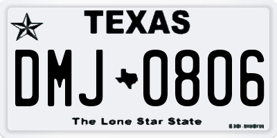TX license plate DMJ0806