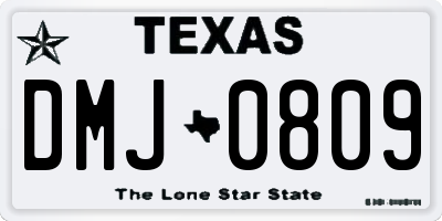 TX license plate DMJ0809