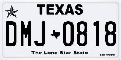 TX license plate DMJ0818