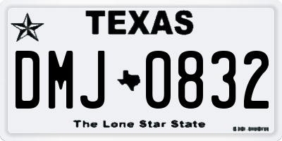 TX license plate DMJ0832